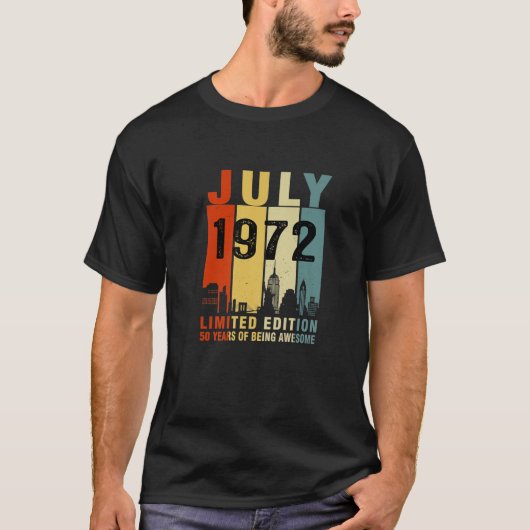 1972年7月限定版50年の素晴らしさ Tシャツ (正面)