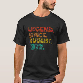 1972年8月生まれの伝説 1972年8月生まれの誕生日 Tシャツ