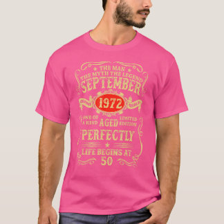 1972年9月The Man Myth Legend 50歳のBir Tシャツ