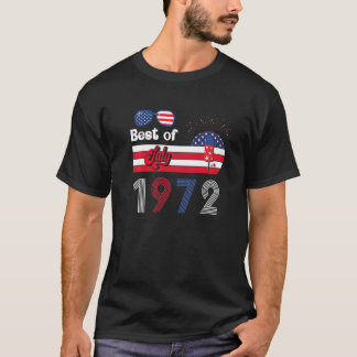 1972最高の年7月50日誕生日愛国米国エマー Tシャツ