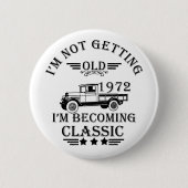 1972生まれ年のヴィンテージ生誕生月贈り物 缶バッジ (正面)