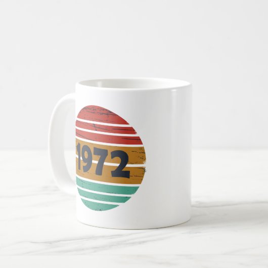 1972生まれ年のヴィンテージ誕生日ギフト コーヒーマグカップ (正面左)
