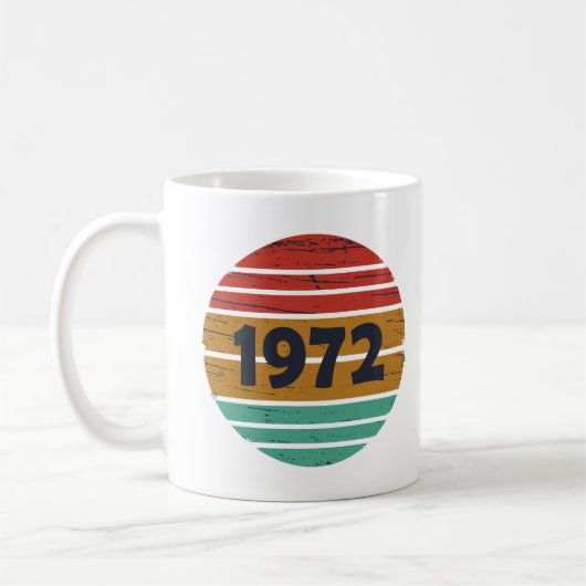 1972生まれ年のヴィンテージ誕生日ギフト コーヒーマグカップ (左)
