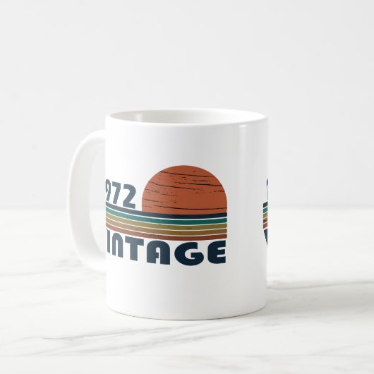 1972生まれ年のヴィンテージ誕生日ギフト コーヒーマグカップ (正面左)