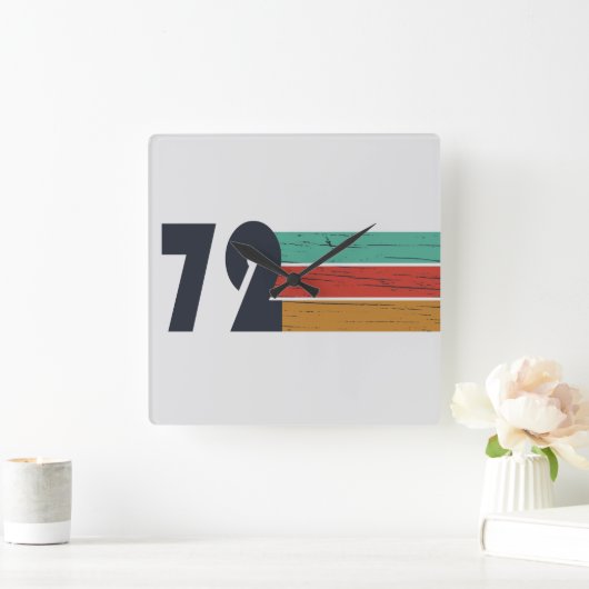 1972生まれ年のヴィンテージ誕生日ギフト スクエア壁時計 (ホーム)