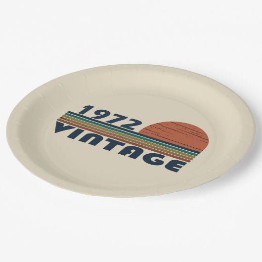 1972生まれ年のヴィンテージ誕生日ギフト ペーパープレート (アングル)