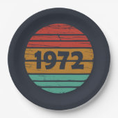 1972生まれ年のヴィンテージ誕生日ギフト ペーパープレート (正面)