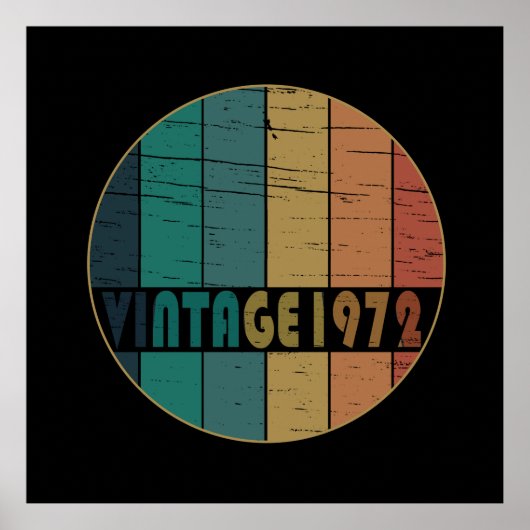 1972生まれ年のヴィンテージ誕生日ギフト ポスター (正面)