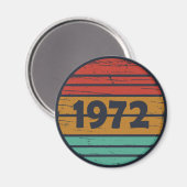 1972生まれ年のヴィンテージ誕生日ギフト マグネット (正面/裏面)