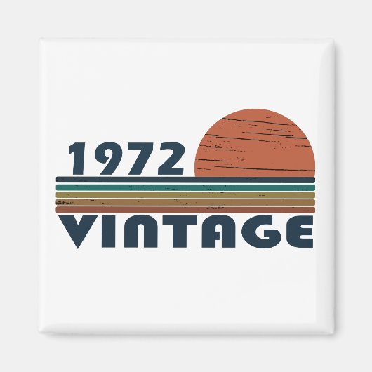 1972生まれ年のヴィンテージ誕生日ギフト マグネット (正面)