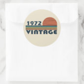 1972生まれ年のヴィンテージ誕生日ギフト ラウンドシール (バッグ)