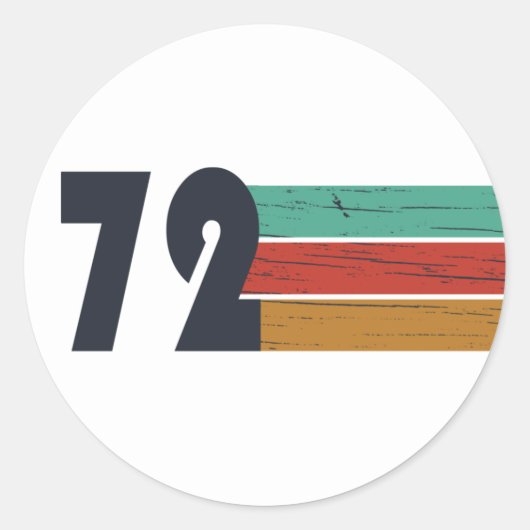 1972生まれ年のヴィンテージ誕生日ギフト ラウンドシール (正面)