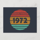 1972生まれ年のヴィンテージ誕生日 シーズンポストカード (正面)