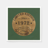 1972生まれ年のヴィンテージ誕生日 スタンダードカクテルナプキン (正面)