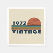 1972生まれ年のヴィンテージ誕生日 スタンダードカクテルナプキン (正面)