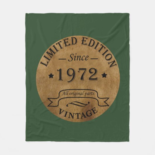 1972生まれ年のヴィンテージ誕生日 フリースブランケット (正面)