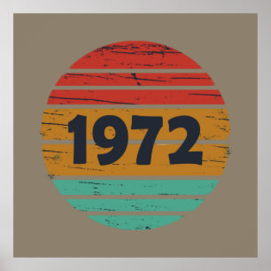 1972生まれ年のヴィンテージ誕生日 ポスター