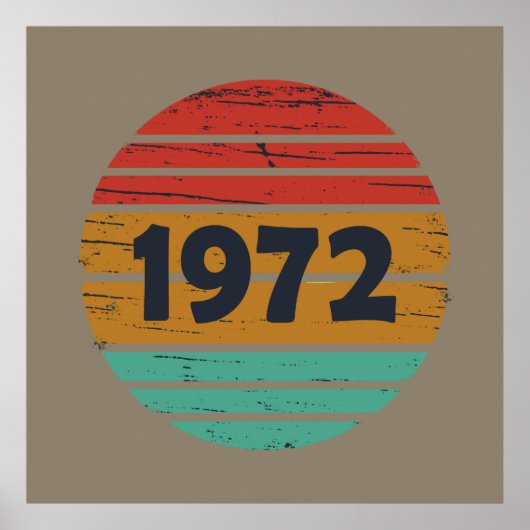 1972生まれ年のヴィンテージ誕生日 ポスター (正面)