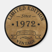 1972生まれ年のヴィンテージ誕生日 マグネット (正面)