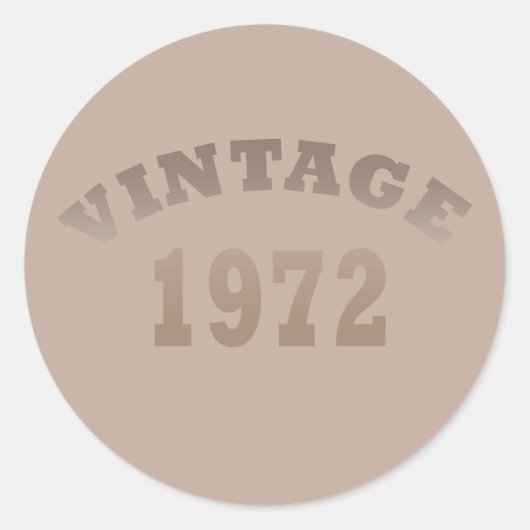 1972生まれ年のヴィンテージ誕生日 ラウンドシール (正面)