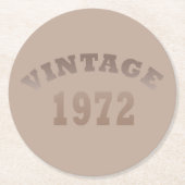 1972生まれ年のヴィンテージ誕生日 ラウンドペーパーコースター (正面)