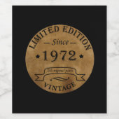 1972生まれ年のヴィンテージ誕生日 ワインラベル (シングルラベル)