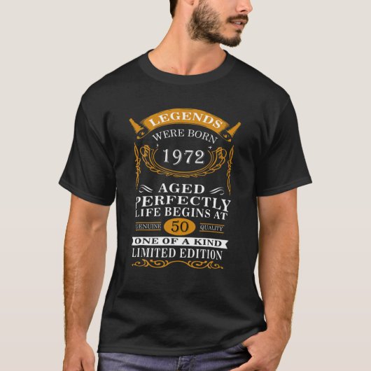 1972生まれ年のヴィンテージ50番目の誕生日ギフト。 Tシャツ (正面)