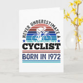 1972生まれ年サイクリスト50誕生日贈与サイクリング カード (黄色い花)