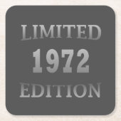 1972生まれ年限定の誕生日 スクエアペーパーコースター (正面)