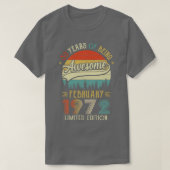 1972生まれ年2月50日誕生日1972年50Y製 Tシャツ (デザイン正面)