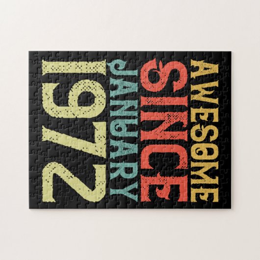 1972素晴らし年1月以来ヴィンテージレトロ誕生日 ジグソーパズル (横)