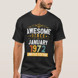 1972素晴らし年1月以来ヴィンテージ50誕生日 Tシャツ