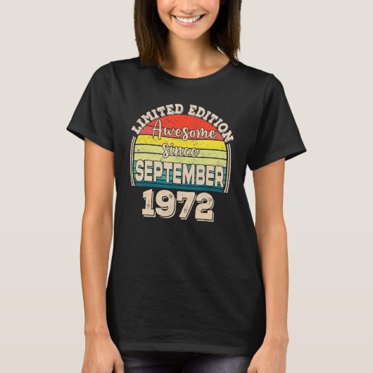 1972素晴らし年9月の生まれパパ Tシャツ (正面)