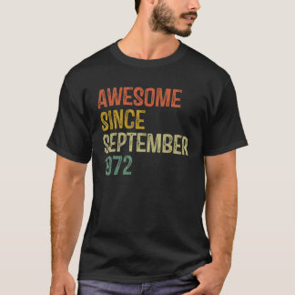 1972素晴らし年9月50日誕生日50年 Tシャツ