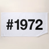 1972 ハッシュタグ 53 年 誕生日 記念日 ビーチタオル (正面)