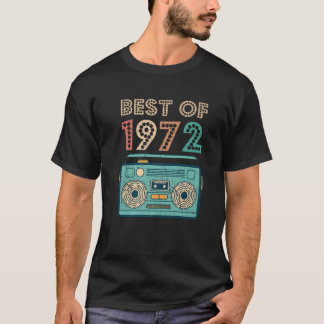 1972 最高の 50番目の誕生日カセットレトロヴィンテージ Tシャツ