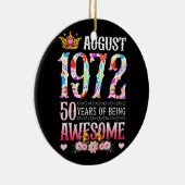 1972 50威厳がある年誕生日50年素晴らしフローラ セラミックオーナメント (右)