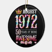 1972 50威厳がある年誕生日50年素晴らしフローラ セラミックオーナメント (左)