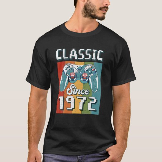 1972 52誕生日ビデオゲーム Tシャツ (正面)
