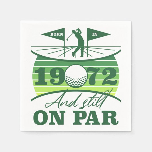 1972 70th誕生日ゴルフ愛好家 スタンダードカクテルナプキン (正面)
