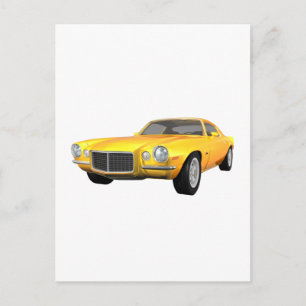 1972 Camaro Z28:マッスルカー:黄仕上げ: ポストカード