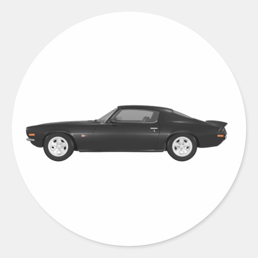 1972 Camaro Z28：マッスルカー：黒仕上げ ラウンドシール (正面)
