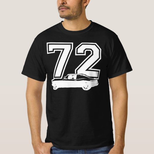 1972 Chevy Nova Side View Year 王室の Blue Graphic  Tシャツ (正面)