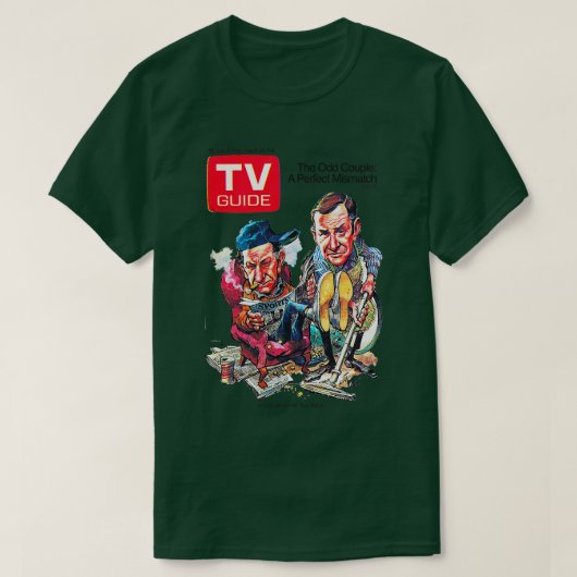 1972 TV番組ガイド奇数カップルのカバー Tシャツ (デザイン正面)