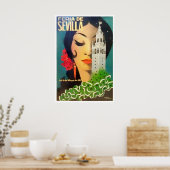 1973セビリアスペインフェリアデセビリアヴィンテージ ポスター (キッチン)