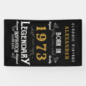 1973パーソナライズされた誕生日伝説の名前を追加 横断幕 (横)