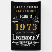 1973パーソナライズされた誕生日伝説の名前を追加 横断幕 (縦)