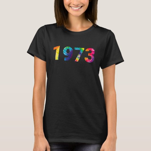 1973プロチョイス絞り染めローフェミニスト女性権利 Tシャツ (正面)