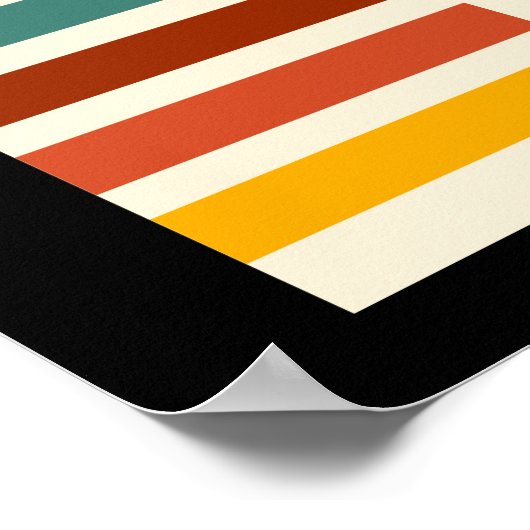 1973レトロストライプヴィンテージのポスター ポスター (角)