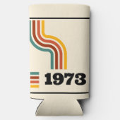 1973レトロヴィンテージポスター誕生日または懇親会 スリム缶クーラー (裏面)